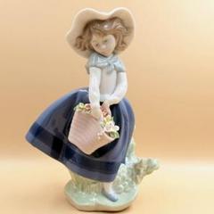 LLADRO リヤドロ 綺麗な花ばかり 少女 陶磁器人形 1983年 スペイン製 LLADRO リヤドロ 綺麗な花ばかり 少女 陶磁器人形 1983年