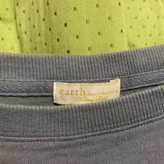earth ロングTシャツ 薄手 グレー 韓国