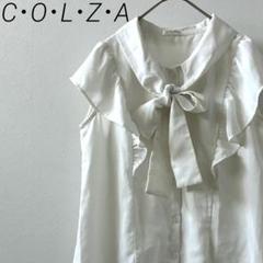 C・O・L・Z・A シャツ ブラウス 胸元リボン フリル 薄手 オフィス