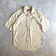 【90s vintage】半袖シャツ　シルク100% 無地　50s 60s　古着