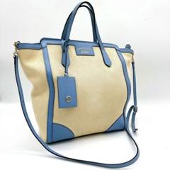 【GUCCI】2wayバッグ　スウィング　キャンバス　アイボリー　ゴールド金具