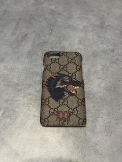 iPhoneケース 7 8 SE(第2世代) 狼 ウルフ GG 黒色 国内発送 スマホケース GUCCI