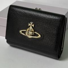【良品】Vivienne westwood オーブロゴ　がま口　ブラック
