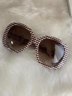 miu miu ブラウンラウンドサングラス　パール　　ビジュー Miu Miu MU 04ZS S (50 - 18) with Red lenses and Tortoise