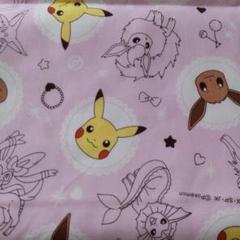 ポケモン ピンク 綿プリント生地 約110cm x 50cm