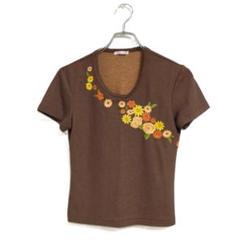 半袖Tシャツ ブラウン L カジュアル おしゃれ 春夏 シンプル カットソー