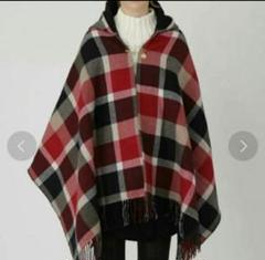 【美品】バーバリーブルーレーベル ケープコート ポンチョ ノバチェック 刺繍ロゴ レディース チェック柄 ポンチョ・ケープコートBLUELABEL