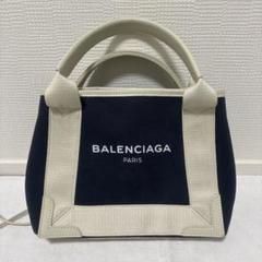 中古　BALENCIAGA ハンドバッグ ネイビーカバス　xs ハンドバッグ