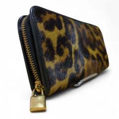 極美品 LOEWE ロエベ 長財布 ジッピーウォレット ハラコ 豹柄