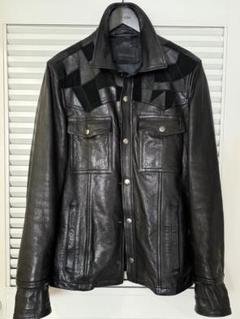 DIESEL BLACK GOLD スタッズ付きレザージャケット DIESEL BLACK GOLD スタッズ レザー ライダース ジャケット L