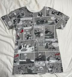 【海外古着】Popeye コミックプリント Tシャツ グレー ポパイ
