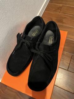 未使用級　クラークス Clarks ワラビー スエード スニーカー 黒 25.5 Clarks クラークス ワラビー メンズ レディース 靴 正規品 防水