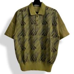Vintage デザイン ニット ポロシャツ 古着 貴重【VINTAGE】80s 90s ニット切替 ビンテージポロシャツ 古着