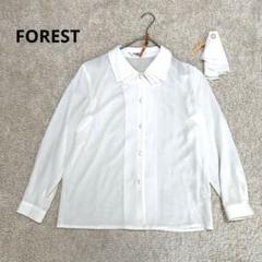 【FOREST】フォレスト　シャツ　フォーマル　オフィス　ホワイト　長袖　11号