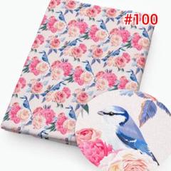 残１☆#100☆特価再販 花柄 青い鳥プリント 生地 輸入生地のサムネイル