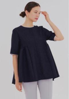 Yoriサイドギャザーブラウス 38M ネイビー 定価¥23,100 サイドギャザーセレモニーブラウス【2025SP】 | all item| yori