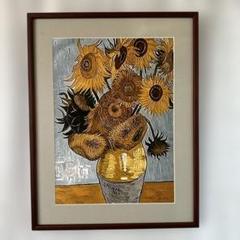ひまわりの絵画（印象派）　ゴッホ　 A.I. 美術品　インテリア　ア-ト静物画