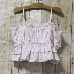 7/27まで値下　新品　NOWNOW ラメストライプ　フリルビスチェ　L