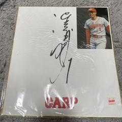 【超美品】広島カープ 前田智徳　サイン色紙