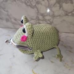 ✽ハンドメイド✽手編み がま口 あみぐるみ 締切ら お猿さん