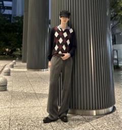 Prada argyle v neck knit sweater