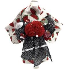 犬服 ハンドメイド スイカ柄 浴衣 xxsサイズ - メルカリ
