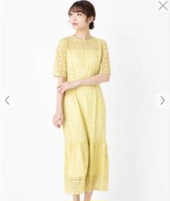 LAGUNAMOON ラグナムーン LADYレース切替マーメイドドレス イエロー