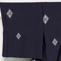 D281 夏着物　やまと誂製　菱文　小紋　紫　未使用極美品