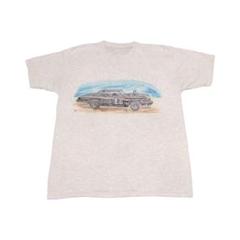 USA古着 ホットロッドイラスト Tシャツ L 杢ホワイト