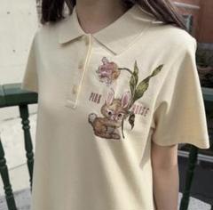 【希少】BABY PINK HOUSE ウサギ ベージュ ワンピース L ② セール】チューリップうさぎプリントワンピース（ワンピース