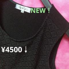⭕98点38号♥インディヴィ　　　　ノースリーブカットソー黒　¥4500↓