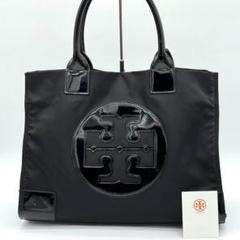 【美品】ToryBurch エラ デカロゴ トートバッグ ナイロン エナメル