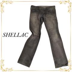 SHELLAC シェラック デニムパンツ ジーンズ ストレートパンツ ブラック SHELLAC シェラック デニムパンツ ジーンズ ストレートパンツ