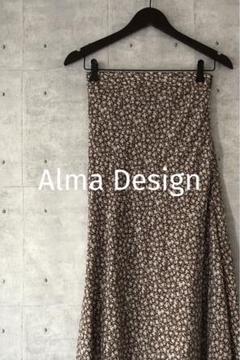 Alma Design アルマデザイン ☆ 花柄シフォンフレアロングスカート