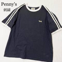 Penny's ペニーズ フォックス 刺繍 リンガーTシャツ ヘビーウェイト