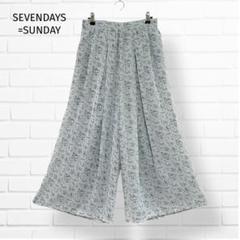 SEVENDAYS=SUNDAY ワイドパンツ【Ｌ】花柄 グレー 涼感素材