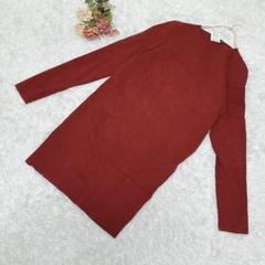 ★スタニングルアー★長袖 ニットワンピース【M】 ワンピ 重ね着 レッド
