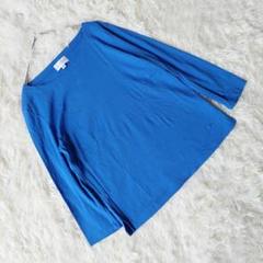 【クレージュ】 (40) 七分袖カットソー Tシャツ シンプル 定番 鮮やかな青