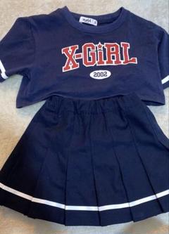 X-girl Stages カレッジロゴ半袖Tシャツ+プリーツスカート