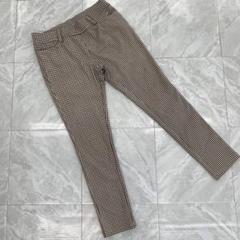 C.D.S チェックパンツ ストレッチ入り テーパード ベージュ Lサイズ