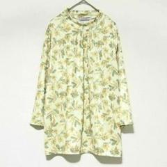 n0504【ラヴィモア】カットソー　長袖　総柄　スタンドネック　花柄　ストレッチ