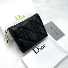 Dior ブラック キルティング 三つ折り財布 Christian Dior ディオール 財布 レディース ブランド 三つ折り