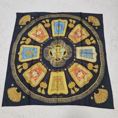 【新品購入❤️】HERMESエルメスPARIS大判スカーフ⭐️馬兵隊ブルーイエロー 新品購入❤️】HERMESエルメスPARIS大判スカーフ⭐️馬兵隊