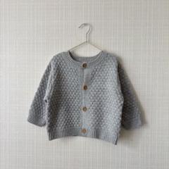 グレー ダイヤモンド編み カーディガン 95cm