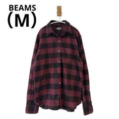 0583 BEAMSビームスメンズチェックシャツ長袖ダークカラー秋冬Mサイズ