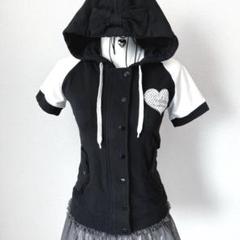 TRALALA パーカー　リボン　平成ギャル　チェック　フード付き　レア　Y2K 希少 TRALALA y2k ウィッシュコア 平成女児パーカー リボン