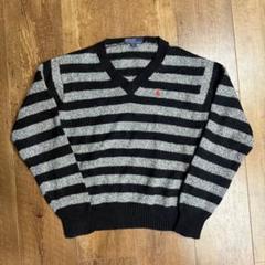 ラルフローレン　綿１００％　ニット　セーター　ボーダー柄　ブラウン　美品 POLO RALPH LAUREN（ボーダー ・ ニット/セーター）のフリマ