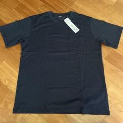 ネイビー コットン Tシャツ Lサイズ ポケット付き