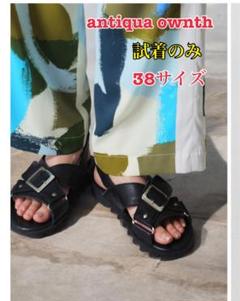 最終価格　antiqua ownth 新品タグなしシャークサンダル本革38サイズ