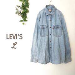 LEVI’S リーバイス◇L◇メンズデニムシャツ プリント 古着 ビンテージ感
